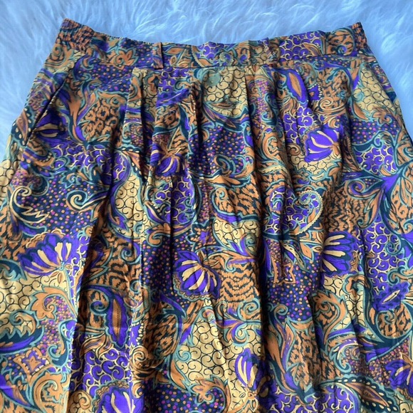 Vintage Stacey Michaels Made in USA 100% Rayon Skirt Elastic Back Waist Sz XL - Picture 2 of 8